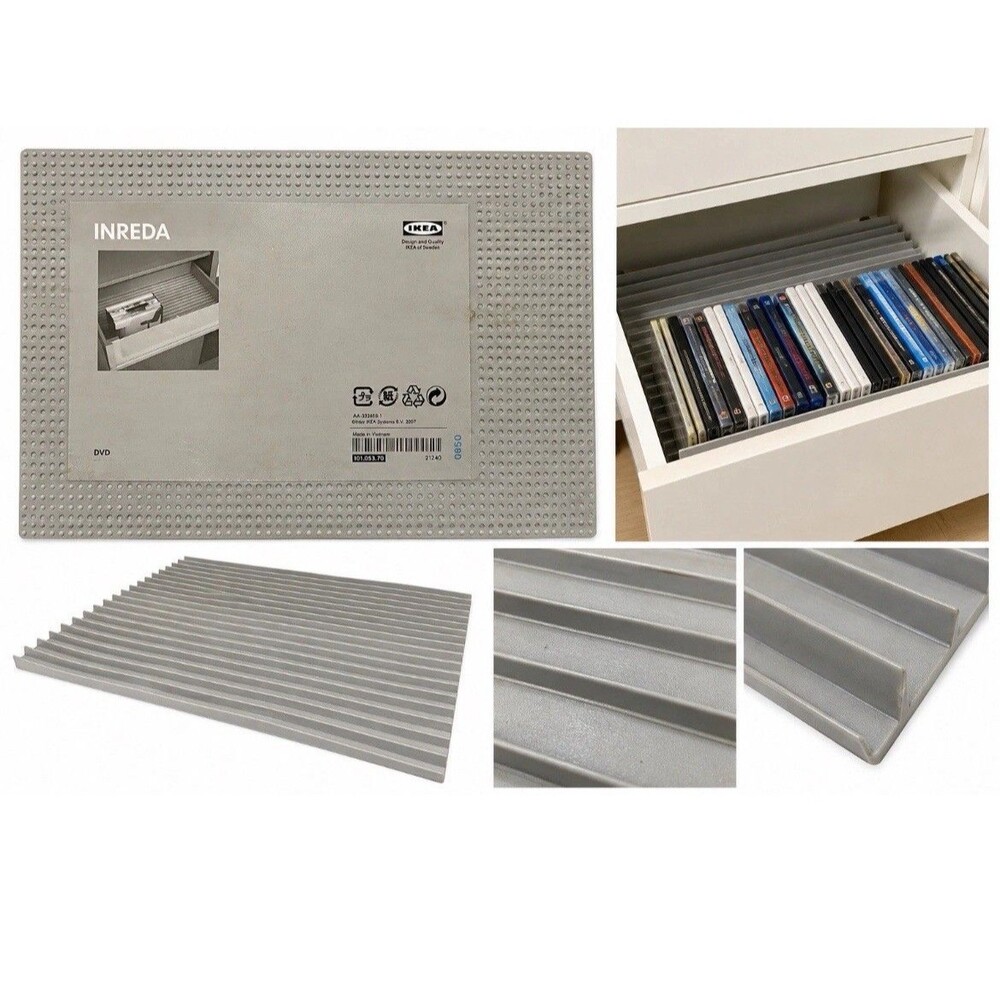 IKEA INREDA 101.053.70 DVD CD Media Storage Drawer Insert Gray BESTA Rare 1pc